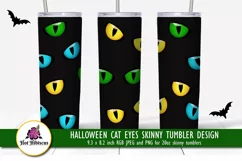 evil cat eyes halloween skinny tumbler sublimation