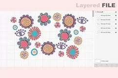 Retro flowers Starbucks Cup svg, evil eyes starbucks cup svg Product Image 2