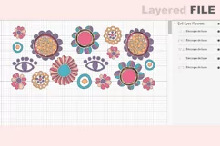 Evil eye LIBBEY GLASS SVG, retro floral Can Glass Svg Product Image 2