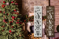 Christmas vertical porch sign SVG Let it Snow and snowflakes Product Image 2