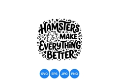 Hand Drawn Hamsters Quote Vector Design Product Image 1