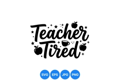 Funny Teacher Tired SVG Clipart Design Product Image 1
