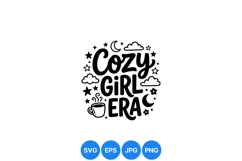 Hand Drawn Cozy Girl Era SVG Design Product Image 1