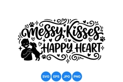 Cute Dog Kisses Happy Heart SVG Design Product Image 1