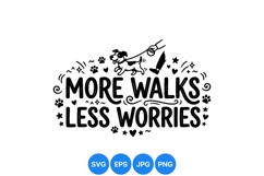 Hand Drawn Dog Walking SVG Clipart Design Product Image 1