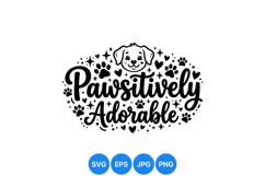 Cute Dog Paw Print and Adorable Puppy SVG Design Product Image 1