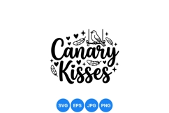 Canary Kisses Cute Bird SVG Clipart Design Product Image 1