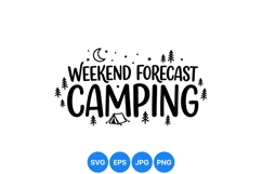 Hand Drawn Weekend Camping Quote SVG Design Product Image 1