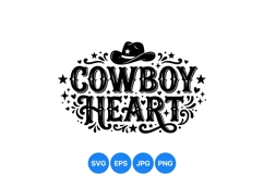 Western Cowboy Heart Vector Clipart Design Product Image 1