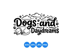 Hand Drawn Dog Relaxation Typography Design Product Image 1