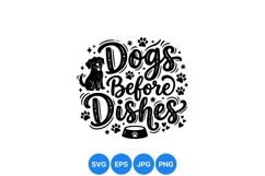 Funny Dogs Before Dishes SVG Clipart Design Product Image 1