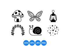 Whimsical Nature Svg Icons For Crafts And Print Product Image 1