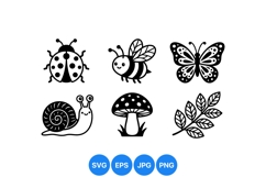 Cute Cartoon Insect And Nature Clipart Product Image 1