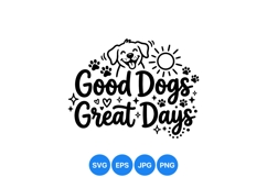 Hand Drawn Good Dogs Positive Day SVG Product Image 1