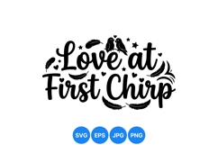 Love At First Chirp Bird SVG Cut Design Product Image 1
