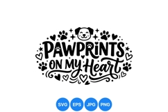 Cute Pawprints And Heart Dog Clipart Design Product Image 1