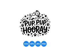 Cute Puppy Illustration With Paw And Stars Product Image 1