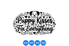 Cute Puppy Kisses Love Dog Clipart Design Product Image 1