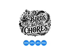 Hand Drawn Birds Typography Clipart Design Product Image 1