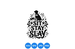 Funny Dog Silhouette Clipart Illustration Design Product Image 1