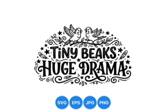 Hand Drawn Cute Birds With Funny Quote Design Product Image 1