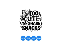 Cute Hamster Holding Snack SVG Illustration Design Product Image 1