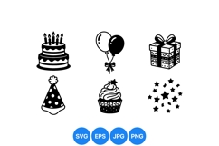 Birthday Party Celebration Icons SVG Product Image 1