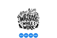 Whistle While I Work Hand Drawn Clipart Illustration Product Image 1