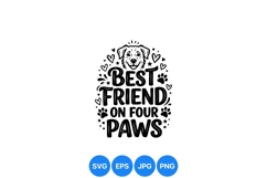 Cute Dog Best Friend Paw Print SVG Design Product Image 1