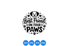 Cute Best Friend Dog Paw Clipart Design Product Image 1