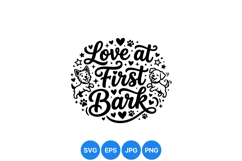 Playful Love At First Bark Dog Clipart Design Product Image 1