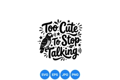 Hand Drawn Cute Parrot Typography SVG Design Product Image 1