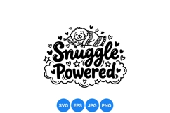 Hand Drawn Cozy Dog With Snuggle Phrase Graphics Product Image 1