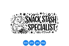 Cute Hamster Snack Stash SVG Animal Illustration Product Image 1
