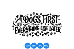 Funny Dogs First Pet Quote Hand Lettered SVG Design Product Image 1