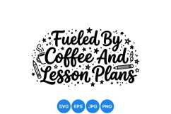 Hand Lettered Coffee And Lesson Plans SVG Design For Product Image 1