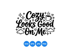 Hand Lettered Cozy Quote SVG Cutfile Design Product Image 1