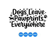Hand Lettered Dog Pawprint SVG Clipart Design Product Image 1