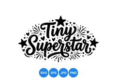 Hand Lettered Tiny Superstar SVG Clipart Design Product Image 1