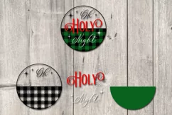 Christmas sign svg, Oh Holy Night farmhouse round porch sign Product Image 4