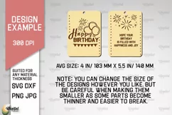 Happy Birthday Wooden Card Laser Cut. Greeting Card SVG Product Image 2