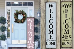 Welcome to our Home SVG Christmas vertical porch sign Product Image 2