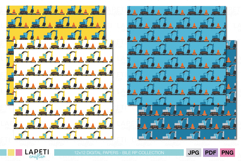 Excavator and truck digital paper bundle for kids projects