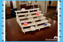Laser-cut cupcake stand, 6-tier cake display, laser-cut Product Image 1