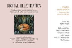 Sleeping Fox in Crystal Forest Illustration Product Image 3