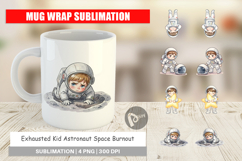 Exhausted Kid Astronaut Mug Wrap Product Image 1