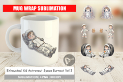 Exhausted Kid Astronaut Mug Wrap Product Image 1