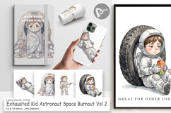 Exhausted Kid Astronaut Digital Paper Product Image 1