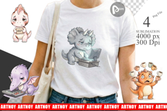 Exhausted Office Dino Sublimation Product Image 1