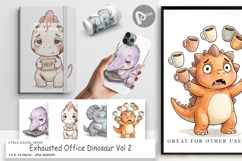 Exhausted Office Dinosaur Digital Paper Product Image 1